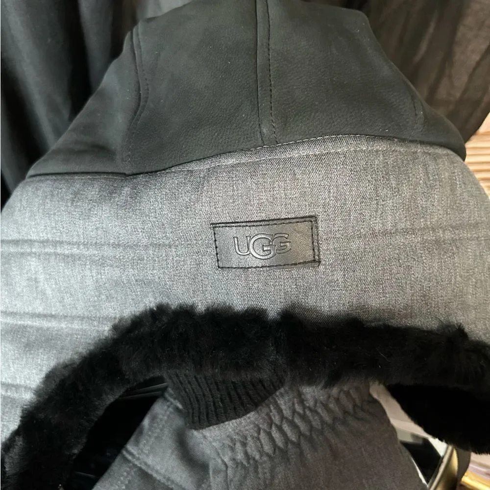 UGG Shearling & Leather Trapper Hat and Gloves Set NWT Neiman Marcus Exclusive